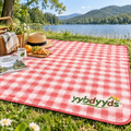 yybdyyds™ Classic Red Gingham Picnic Mat — outdoor setting